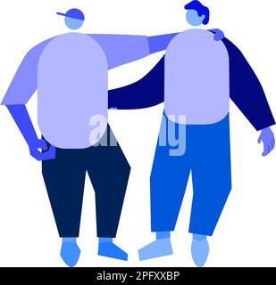 Freundschaft, Händeschütteln, Umarmungen, flache Charaktere, die sich die Hände schütteln Stock Vektor