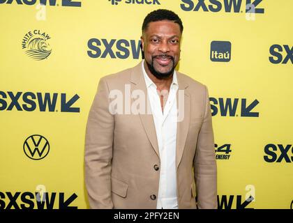 AUSTIN, TEXAS - 18. MÄRZ: Chris Tucker Besuchen Sie die Weltpremiere von „Air“ im Paramount Theatre während der SXSW Conference and Festival 2023 am 18. März 2023 in Austin, Texas (Foto von Maggie Boyd/SipaUSA). Guthaben: SIPA USA/Alamy Live News Stockfoto