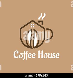 Coffee House Teeladen Cup Becher Getränke Cafe Logo Stock Vektor