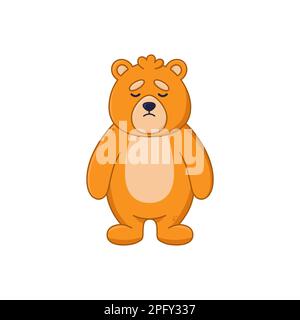 Trauriger Orangenbär-Zeichentrickfilm Stock Vektor