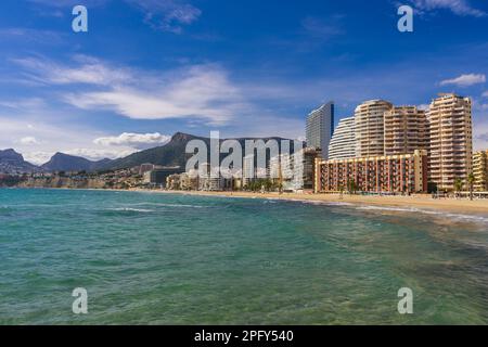 Hotels am Strand und am Strand, Playa del Arenal-Bol, Calpe, Spanien, #Calpe Stockfoto