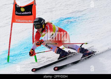 Soldeu El Tarter, Grandvalira, Andorra. 19. März 2023. Audi FIS Ski World Cup Damen Giant Slalom; Andrea Ellemberger (SUI) Kredit: Action Plus Sports/Alamy Live News Stockfoto