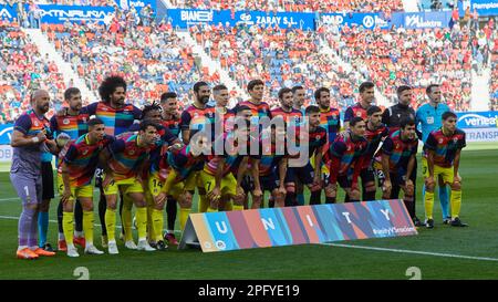 Pamplona, Spanien. 19. März 2023. Sport. Fußball. Fußballspiel von La Liga Santander zwischen CA Osasuna und Villarreal CF, gespielt im El Sadar Stadion in Pamplona (Spanien) am 19. März 2023. Kredit: Inigo Alzugaray/Alamy Live News Stockfoto