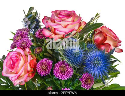 Nahaufnahme eines isolierten Blumenarrangements Stockfoto