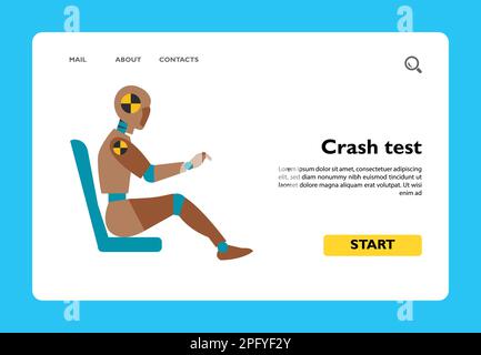 Symbol für Crashtest-Dummy auf dem Sitz. Stock Vektor