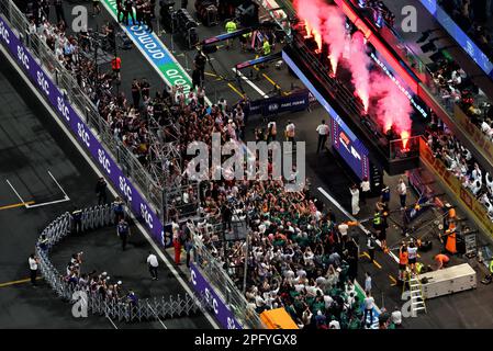 Jeddah, Saudi-Arabien. 19. März 2023. Das Podium. Formel-1-Weltmeisterschaft, Rd 2, Saudi-Arabischer Grand Prix, Sonntag, 19. März 2023. Jeddah, Saudi-Arabien. Kredit: James Moy/Alamy Live News Stockfoto