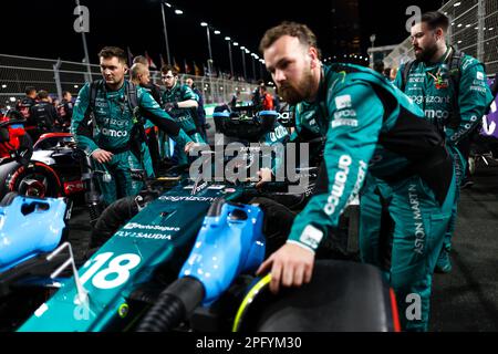 18 WALK Lance (Can), Aston Martin F1 Team AMR23, Action während des Formel 1 STC Saudi-Arabian Grand Prix 2023, 2. Runde der Formel-1-Weltmeisterschaft 2023 vom 17. Bis 19. März 2023 auf der Jeddah Corniche Circuit, in Jeddah, Saudi-Arabien – Foto-DPPI Stockfoto