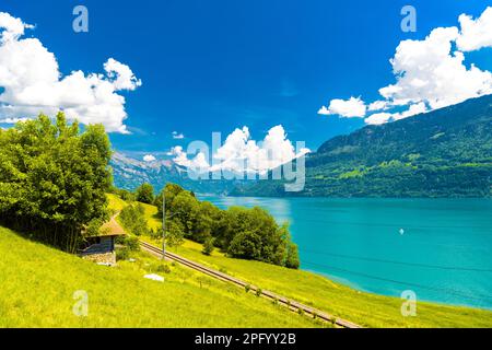 Berge in der Nähe des Brienzersees, Oberried am Brienzersee, Interlaken-Oberhasli, Bern Schweiz. Stockfoto