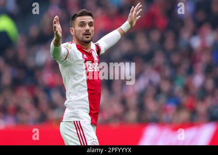 19-03-2023: Sport: Ajax gegen Feyenoord AMSTERDAM, NIEDERLANDE - MÄRZ 19: Dusan Tadic (Ajax) während des Spiels Eredivisie AFC Ajax und Feyenoord Rotterda Stockfoto