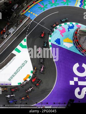 Jeddah, Saudi-Arabien. 19. März 2023. Start, Grand Prix F1 Saudi-Arabiens am Jeddah Corniche Circuit am 19. März 2023 in Jeddah, Saudi-Arabien. (Foto von HIGH TWO) dpa/Alamy Live News Stockfoto