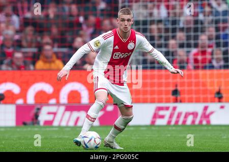 19-03-2023: Sport: Ajax gegen Feyenoord AMSTERDAM, NIEDERLANDE - MÄRZ 19: Kenneth Taylor (Ajax) während des Spiels Eredivisie AFC Ajax und Feyenoord Rotte Stockfoto