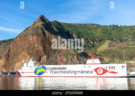 Fähre Villa de Tazacorte Trasmediterranea in Santa Cruz de La Palma, La Palma, Kanarische Inseln, Königreich Spanien Stockfoto