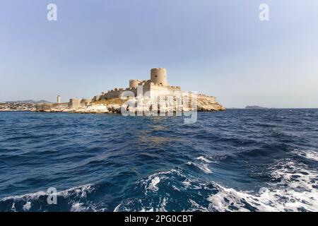 Die Burg Château d'If auf der Insel Île d'If, die kleinste Insel im Frioul-Archipel in der Nähe von Marseille Stockfoto