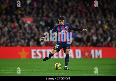 Barcelona, Esp. 19. März 2023. FC BARCELONA gegen REAL MADRID 19. März 2023 Andreas Christensen (15) des FC Barcelona während des Spiels zwischen dem FC Barcelona und Real Madrid entsprechend dem sechsundzwanzigsten Tag La Liga Santander im Spotify Camp Nou in Barcelona, Spanien. Kredit: Rosdemora/Alamy Live News Stockfoto