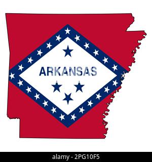 Arkansas-Kartenvektordarstellung. Weltwirtschaft. Bundesstaat in Amerika. Nordamerika. Vereinigte Staaten. Amerika. USA Stock Vektor