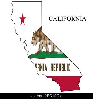 Kalifornische Kartenvektordarstellung. Weltwirtschaft. Bundesstaat in Amerika. Nordamerika. Vereinigte Staaten. Amerika. USA Stock Vektor