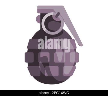 Handgrenados Bomben Kriegsobjekt Zeichensymbol Zeichnungszeichnung Stock Vektor