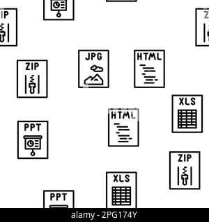 Dateiformat Dokumentvektormuster nahtlos Stock Vektor