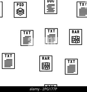 Dateiformat Dokumentvektormuster nahtlos Stock Vektor