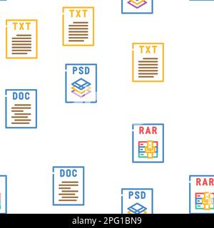 Dateiformat Dokumentvektormuster nahtlos Stock Vektor