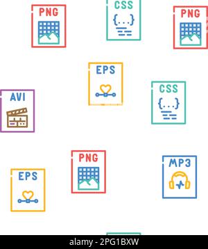 Dateiformat Dokumentvektormuster nahtlos Stock Vektor