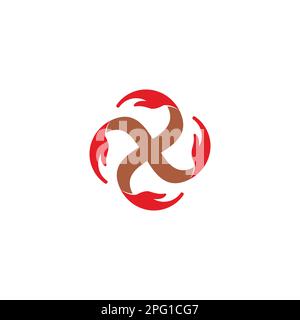 Logo-Vektor mit Flammenwirbel Stock Vektor