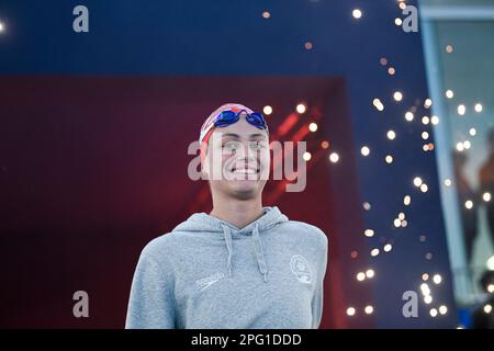 Paris, Frankreich. 19. März 2023. Emma Terebo während eines neuen Schwimmwettbewerbs, den Giant Open am 19. März 2023, im Dom von Saint-Germain-en-Laye, Frankreich. Foto von Victor Joly/ABACAPRESS.COM Kredit: Abaca Press/Alamy Live News Stockfoto