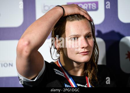 Paris, Frankreich. 20. März 2023. Marie Wattel während eines neuen Schwimmwettbewerbs, der Giant Open am 19. März 2023, im Dom von Saint-Germain-en-Laye, Frankreich. Foto von Victor Joly/ABACAPRESS.COM Kredit: Abaca Press/Alamy Live News Stockfoto