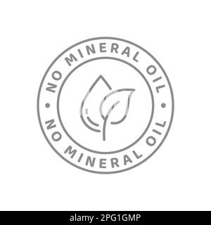 Kein Vektoretikett für Mineralölprodukte. Kosmetik, Hautpflegelinie. Stock Vektor