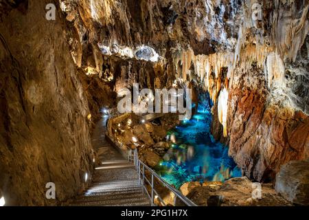 Gruta de las Maravillas oder Aracena Höhlen in Aracena, Huelva. Andalusien, Spanien. Die Gruta de las Maravillas oder Grotte der Wunder ist eine Höhle in der Stockfoto