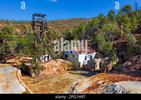 Minen in Rio Tinto. Peña del Hierro. Die Hauptgrube für Kupferschwefel in Rio Tinto, Sierra de Aracena und Picos de Aroche Natural Park. Provinz Huelva. Stockfoto