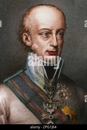 Portrait von Ferdinand III. Von Habsburg-Lothringen (1769-1824), Großherzog der Toskana - Ferdinand III de Toscane ou Ferdinand Joseph Jean Baptiste de Habsbourg-Lothringen Stockfoto