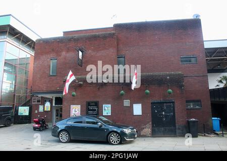 Das Schloss und das Falcon Public House Derby england uk Stockfoto