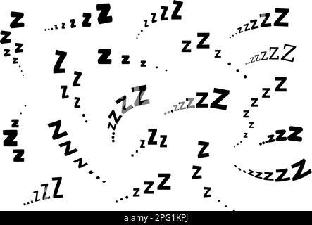 Symbolgruppe für ZZZ-Sleep-Snore-Textvektoren. Stock Vektor