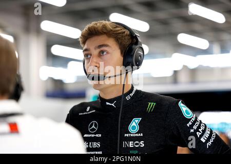 Jeddah, Saudi-Arabien. 18. März 2023. RUSSELL George (gbr), Mercedes AMG F1 Team W14, Portrait während des Formel 1 STC Saudi-Arabian Grand Prix 2023, 2. Runde der Formel-1-Weltmeisterschaft 2023 vom 17. Bis 19. März 2023 auf der Jeddah Corniche Circuit in Jeddah, Saudi-Arabien - Foto DPPI Credit: DPPI Media/Alamy Live News Stockfoto