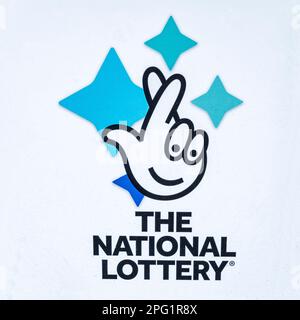 National Lottery ist das Zeichen für Großbritannien Stockfoto