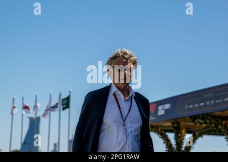 Jeddah, Saudi-Arabien. 19. März 2023. JEDDAH CORNICHE CIRCUIT, SAUDI-ARABIEN - MÄRZ 19: Hermann Tilke, während des Saudi-arabischen Grand Prix auf der Jeddah Corniche Circuit am Sonntag, den 19. März 2023 in Jeddah, Saudi-Arabien. (Foto: Michael Potts/BSR Agency) Kredit: BSR Agency/Alamy Live News Stockfoto