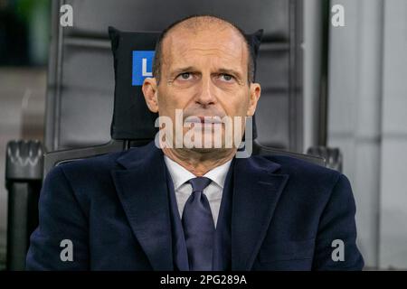 Mailand, Italien - märz 19 2023 - Inter-Juventus Serie A - Allegri Massimiliano Trainer Juventus FC Kredit: Christian Santi/Alamy Live News Stockfoto