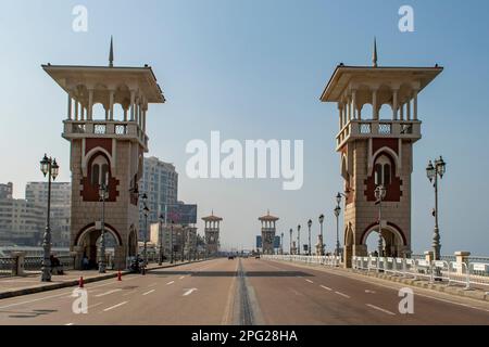 Stanley Bridge auf Corniche, Alexandria, Ägypten Stockfoto