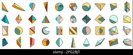 Designelemente von Memphis. Abstraktes geometrisches Shapset. Vektordarstellung geometrischer Formen Stock Vektor