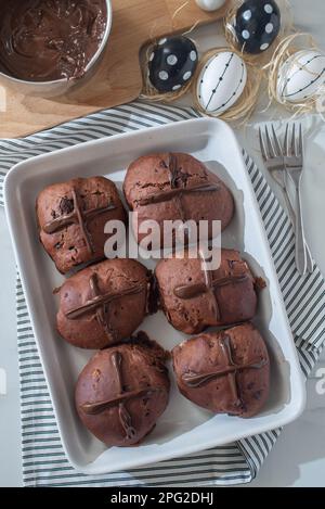 Schokoladenbrötchen Stockfoto