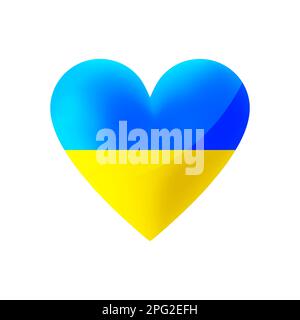 Flagge der Ukraine in Herzform. Vektorgrafik. Ukrainisches nationales Symbol Stock Vektor