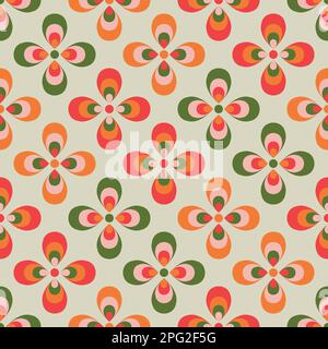 Geometrische Blumen nahtlose Muster Vektor. All-Over-Print. Florale Silhouetten. Sommermotiv. Stofftapete Drucktextur. Stock Vektor