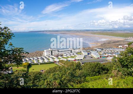 Luftaufnahme von Westward Ho!, North Devon, Großbritannien Stockfoto