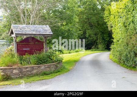 Zufahrtsstraße zum Chambercombe Manor, Ilfracombe, North Devon, Großbritannien Stockfoto