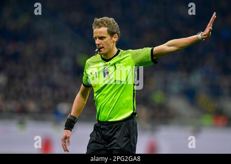 Mailand, Italien. 19. März 2023. Schiedsrichter Daniele Chiffi war während des Spiels der Serie A zwischen Inter und Juventus bei Giuseppe Meazza in Mailand. (Foto: Gonzales Photo/Alamy Live News Stockfoto