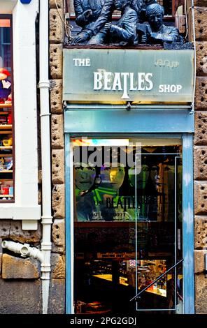 The Beatles Shop, Mathew Street, Liverpool, England Stockfoto