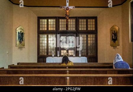 Eucharistische Verehrungskapelle in St. Marks katholische Kirche in St. Paul, Minnesota, USA. Stockfoto