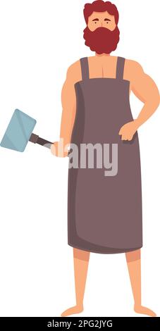 Hephaestus-Symbol-Cartoon-Vektor. Griechischer gott. Uralte Ares Stock Vektor