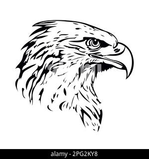 Adlerkopfmaskottchen. Glatzkopf-Vektordarstellung. Stock Vektor
